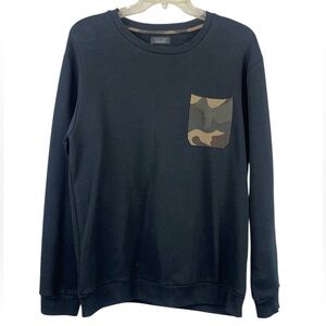Zara man long sleeve street wear sweatshirt with camo pocket size XL. GUC